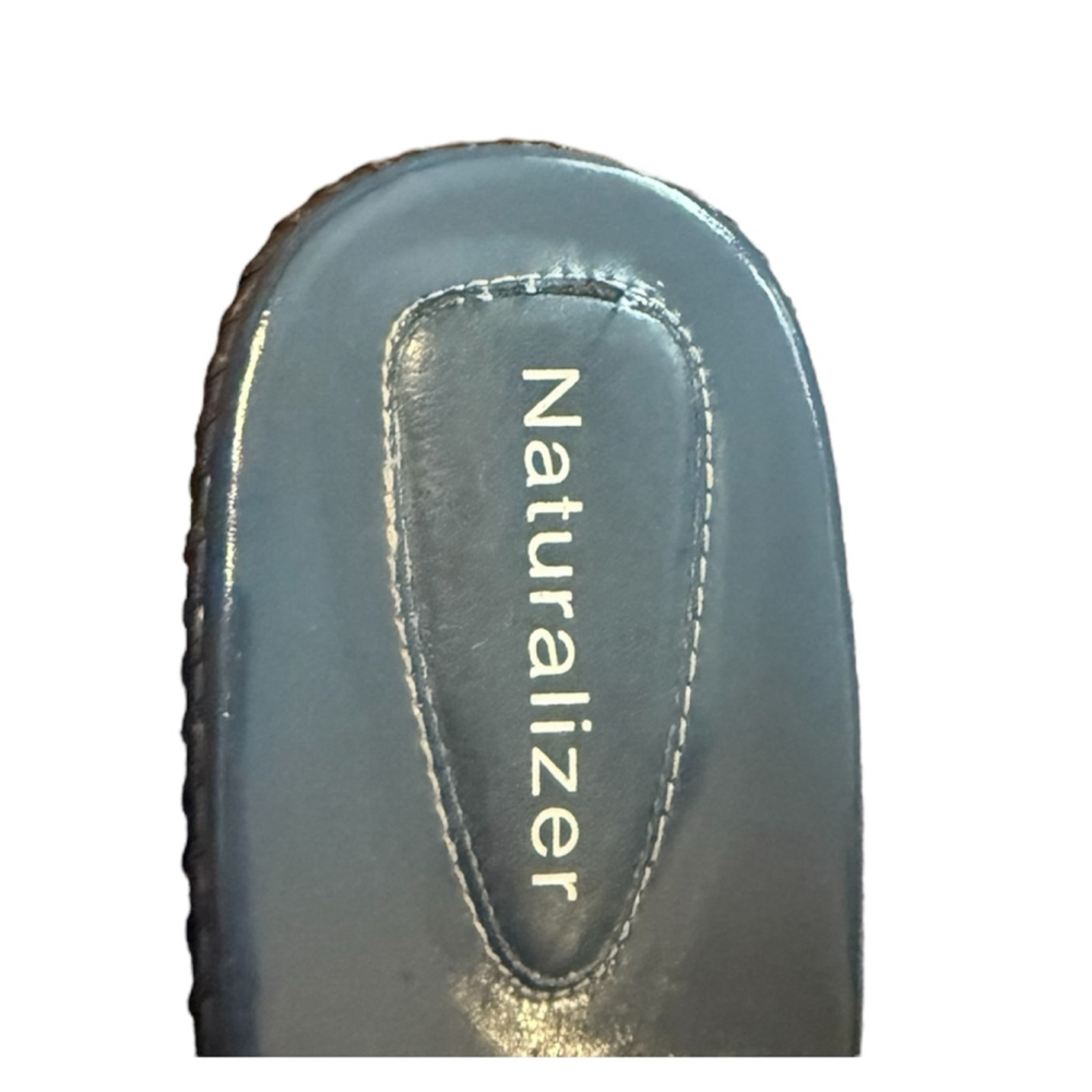 Naturalizer Open Toe Heel Blue Leather Sandals 10M - Picture 3 of 12